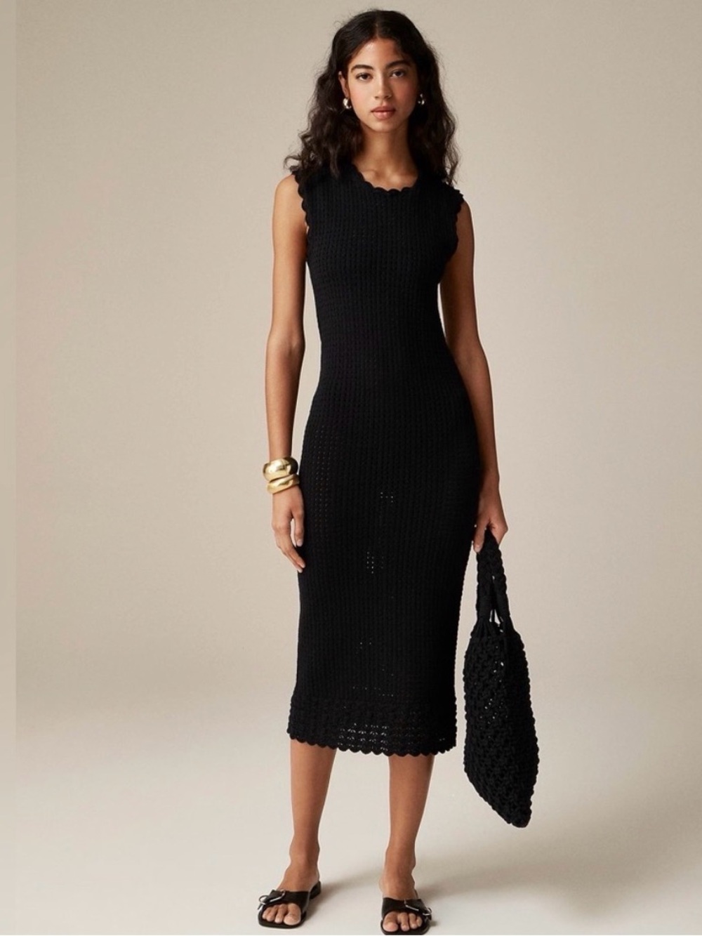 J Crew Crochet Open Back Midi dress